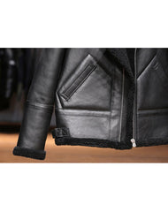 Explorer Black Bomber Leather Jacket