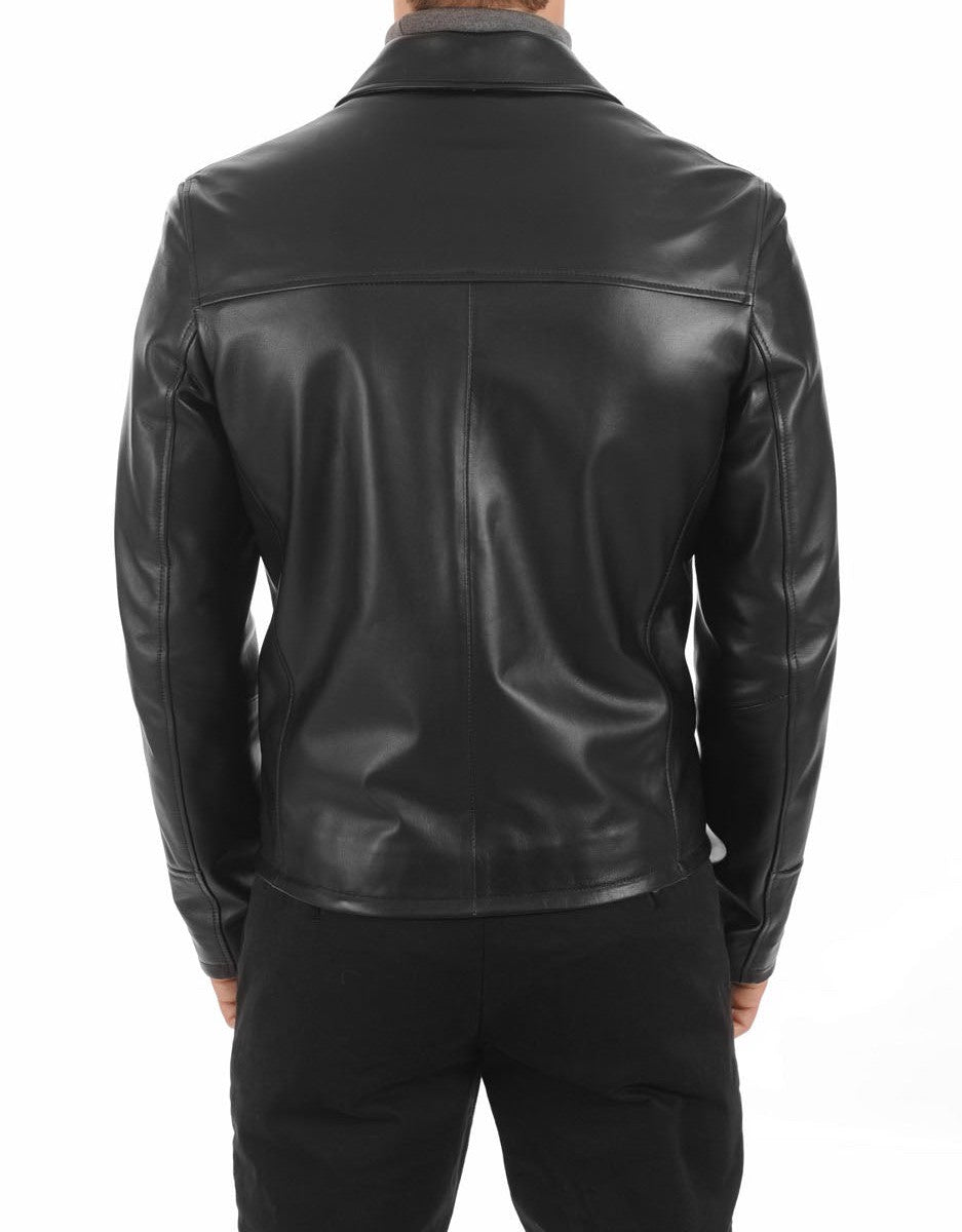 Atlas Black Leather Biker Jacket