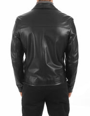 Atlas Black Leather Biker Jacket