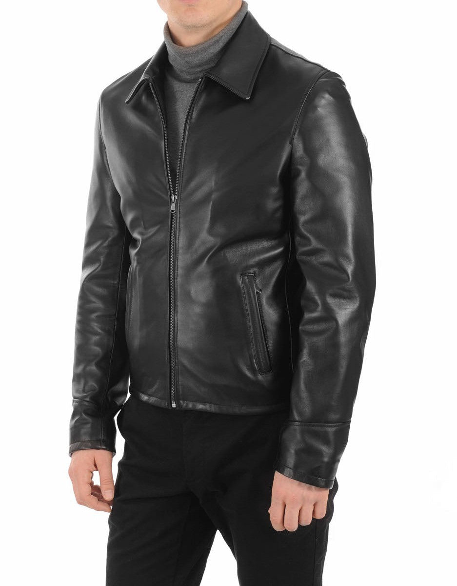 Atlas Black Leather Biker Jacket