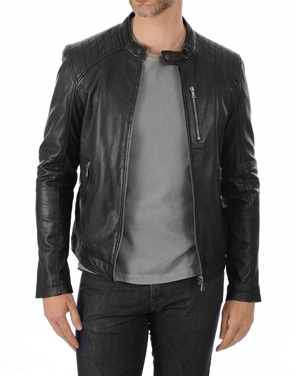 Blade Black Leather Biker Jacket