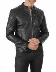 Blade Black Leather Biker Jacket