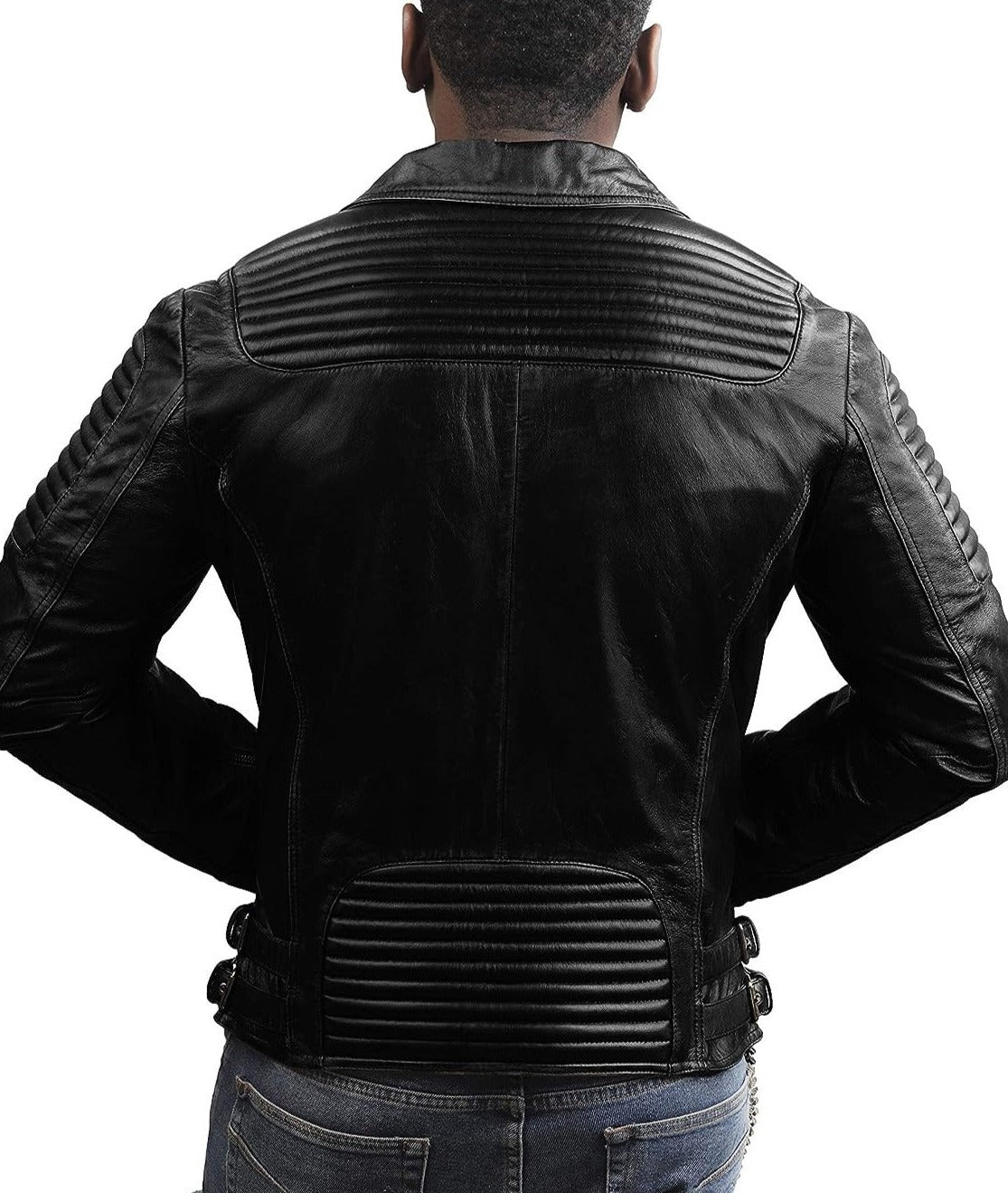 Blaze Black Leather Biker Jacket