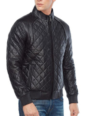 Catalyst Black Leather Bomber Jacket