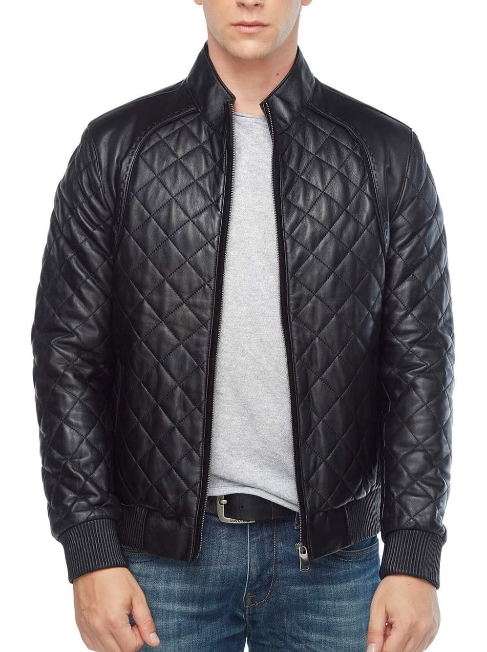 Catalyst Black Leather Bomber Jacket