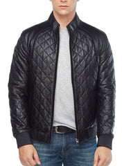 Catalyst Black Leather Bomber Jacket