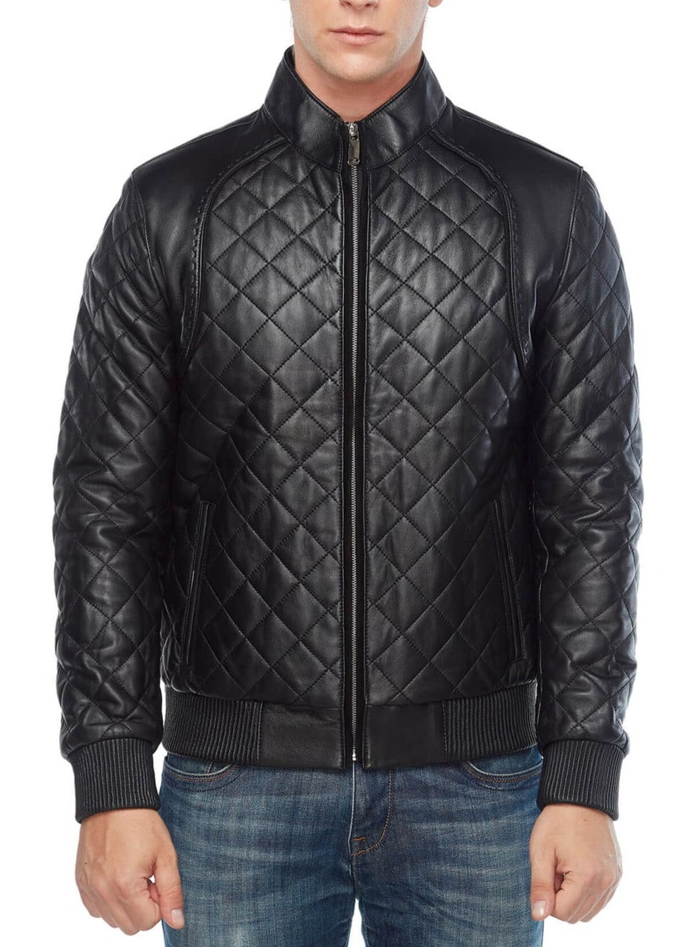 Catalyst Black Leather Bomber Jacket