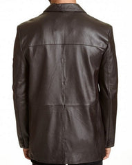 Charm Brown Leather Blazer