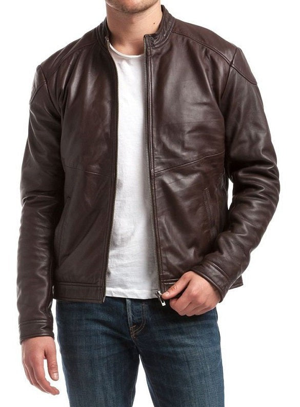 Delta Brown Leather Biker Jacket