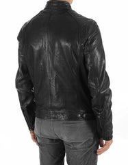 Echo Black Leather Biker Jacket