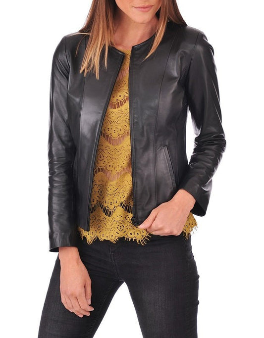 Eclipse Black Leather Biker Jacket