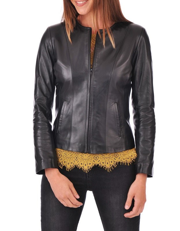 Eclipse Black Leather Biker Jacket