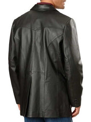 Elegance Black Leather Blazer