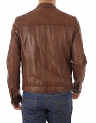 Elite Brown Leather Biker Jacket