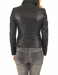 Ember Black Leather Biker Jacket