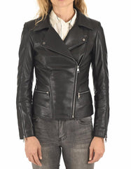 Ember Black Leather Biker Jacket