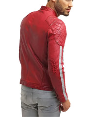 Forte Red Leather Biker Jacket