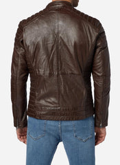 Fusion Brown Leather Biker Jacket