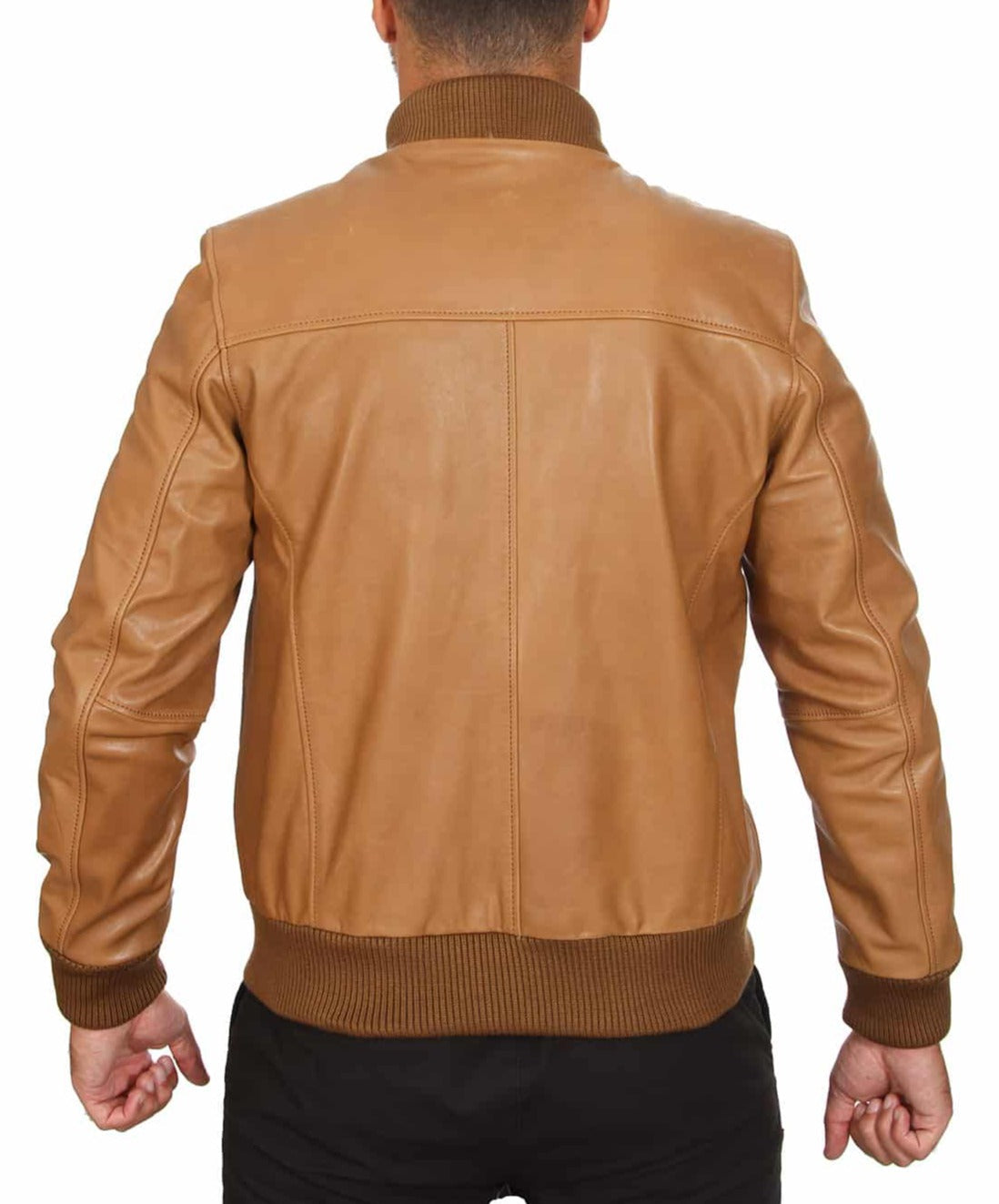 Horizon Tan Leather Bomber Jacket