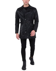 Ares Black Leather Coat