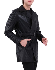 Ares Black Leather Coat