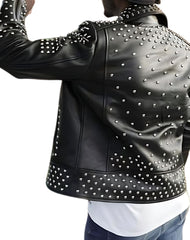 Bravado Black Studded Biker Leather Jacket