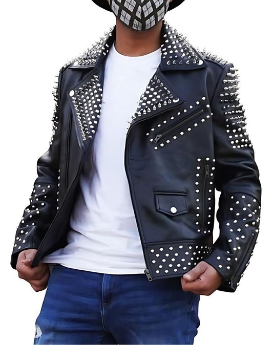 Bravado Black Studded Biker Leather Jacket