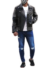 Bravado Black Studded Biker Leather Jacket