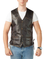 Bravo Vintage Brown Leather Vest