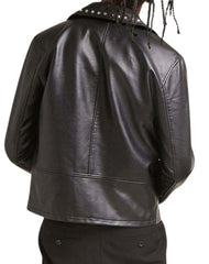 Carisma Black Studded Biker Leather Jacket