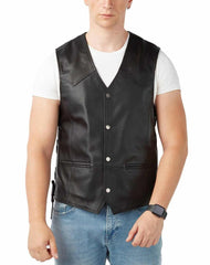 Cazador Black Leather Vest