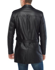 Diablo Black Leather Coat