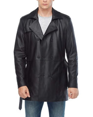 Diablo Black Leather Coat