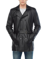 Diablo Black Leather Coat