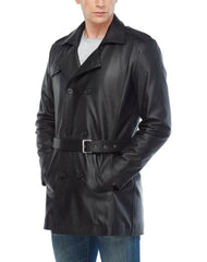 Diablo Black Leather Coat