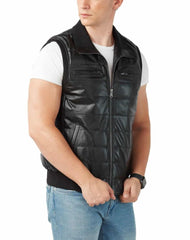 Dorado Black Leather Vest