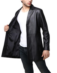 Espiritu Black Leather Coat