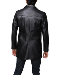 Espiritu Black Leather Coat