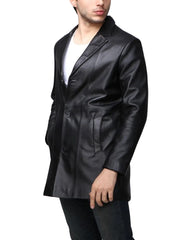 Espiritu Black Leather Coat