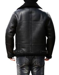 Explorer Black Bomber Leather Jacket