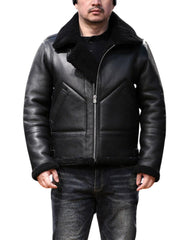 Explorer Black Bomber Leather Jacket