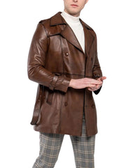 Fenix Brown Waxed Leather Coat