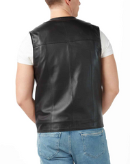 Fuego Black Leather Vest