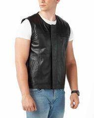 Fuego Black Leather Vest