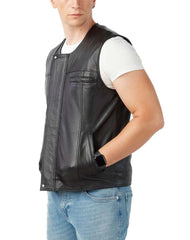 Fuego Black Leather Vest