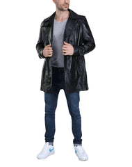 Gladiador Black Leather Coat