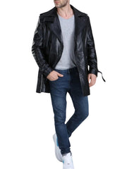 Gladiador Black Leather Coat