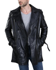 Gladiador Black Leather Coat