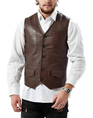 Guerrero Brown Leather Vest