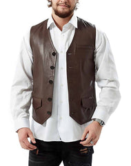 Guerrero Brown Leather Vest